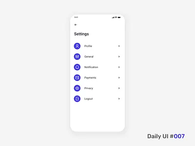 Daily UI #007 Settings daily 100 challenge dailyui dailyuichallenge design interface minimalist mobileappdesign product settings ui uidesign uiux user experience