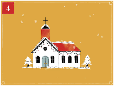 Christmas Countdown | 4 advent calendar animation building christmas christmas card christmas eve church church design gif happy holidays illustration merry christmas midcentury motion designer retro season snow texture vintage winter