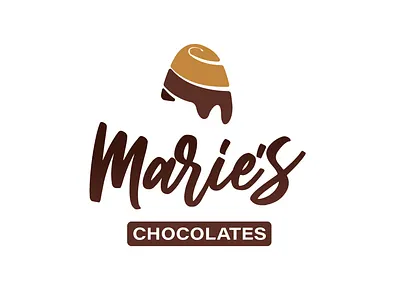 Marie's Chocolates Logo branding chocolate design identity logo typography