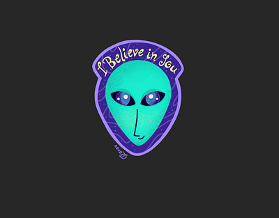 I believe in you alien art artwork design digitalart faces graphicdesign illustration space sticker stickerpack