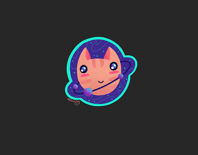 Space kitty art artwork design digitalart graphicdesign illustration space stickerpack stickers