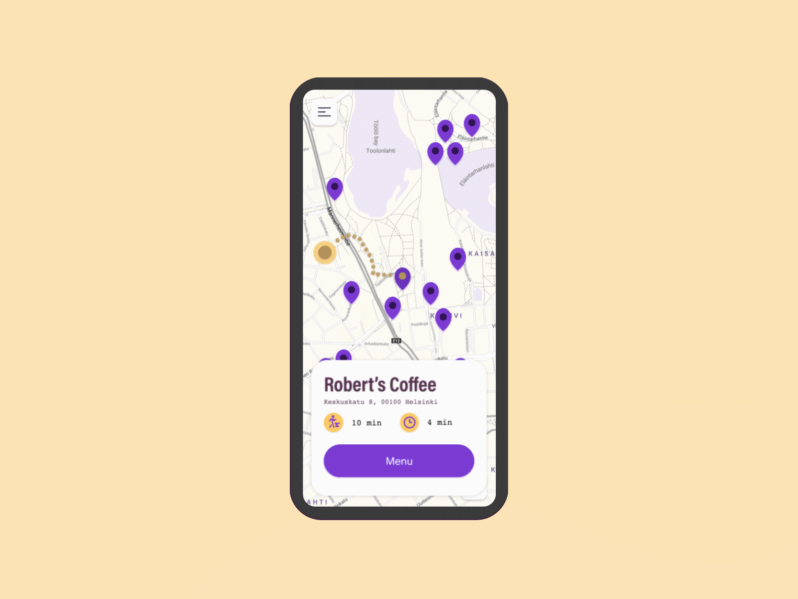 Sip It | Menu & Item selection animation app branding flat icon interaction list menu minimal typogaphy ui ux