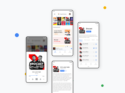 Google podcast redesign android app design clean design google google design mobile mobile app player podcast podcast app product design redesign ui ux