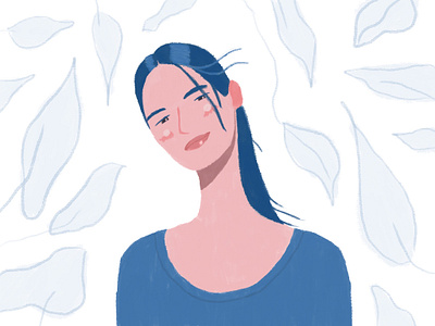 Quick self portrait 2d blue character characterdesign colorful cute dribbble flat illustration pantone2020 portrait procreate simple