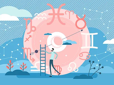 Zodiac concept abstract astrology astronomy calendar design element fortune graphic horoscope illustration information knowledge mystic numerology sign star symbol universe vector zodiac