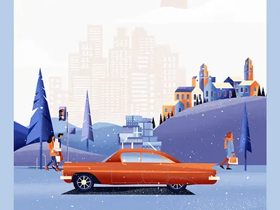 Happy holidays christmas gifts holidays illustration newyear snow vector winter