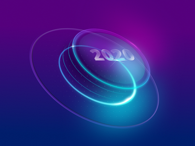 Start button 2020 button celebration figma illustration isometric neon new year start