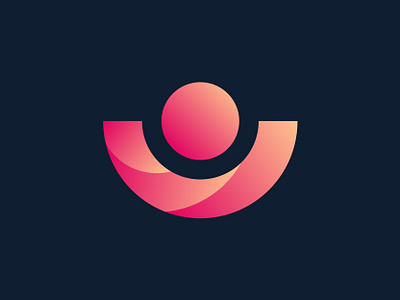Logo Design abstract art abstract design abstract logo branding character creative design flat gradient hands up happy icon logo man minimal minimalist minimalist logo professional sun vector