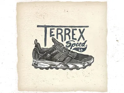OTF 019 adidas terrex speed ld artwork handlettering handmade illustration letters sneakers trail running typography