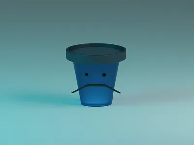 Mr. Cup 3d animation b3d blender branding design illustration isometric logo lowpoly