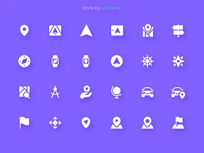 Maps & Navigation Icon Set app design icon icon design icon designs icon set iconography icons icons set illustration maps navigation ui vector