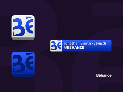 Behance Button + Lower Third 3d app behance branding button dailyui email signature icon isometric label lower third marketing shape social media tab ui ui design uiux vector web