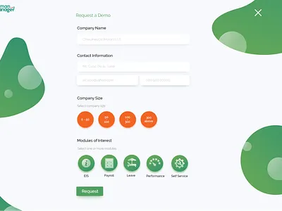 Request a demo page design form forms hm humanmanager payment payroll salary ui ux web website