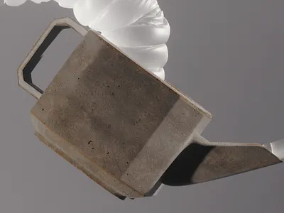 Concrete Teapot 3d 3d art blender cgi concrete cycles product design visual design visuals