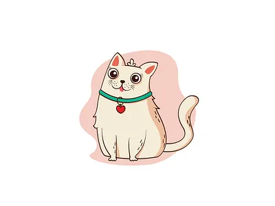 Cute cat. Kitten in flat style animal cat cute cute art design flat illustration kitten vector