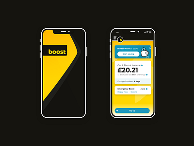Boost power mobile app re-design app design energy energy drink iphone mobile mobile ui splash top up ui
