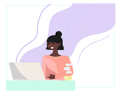 working black woman business computer work