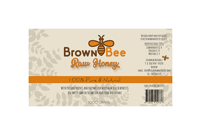 Brown Bee Honey design food food and drink food label honey label label design