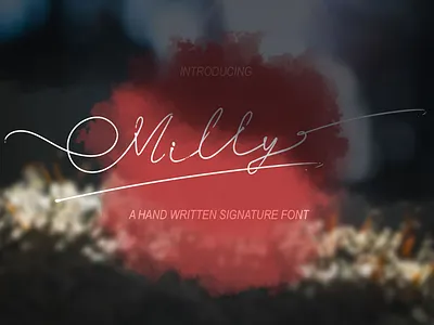 Milly Signature Font branding font awesome font design font family fonts handlettering letter signature font
