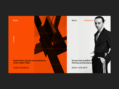 Kumu Museum — Exhibition page, desktop exhibition museum web design