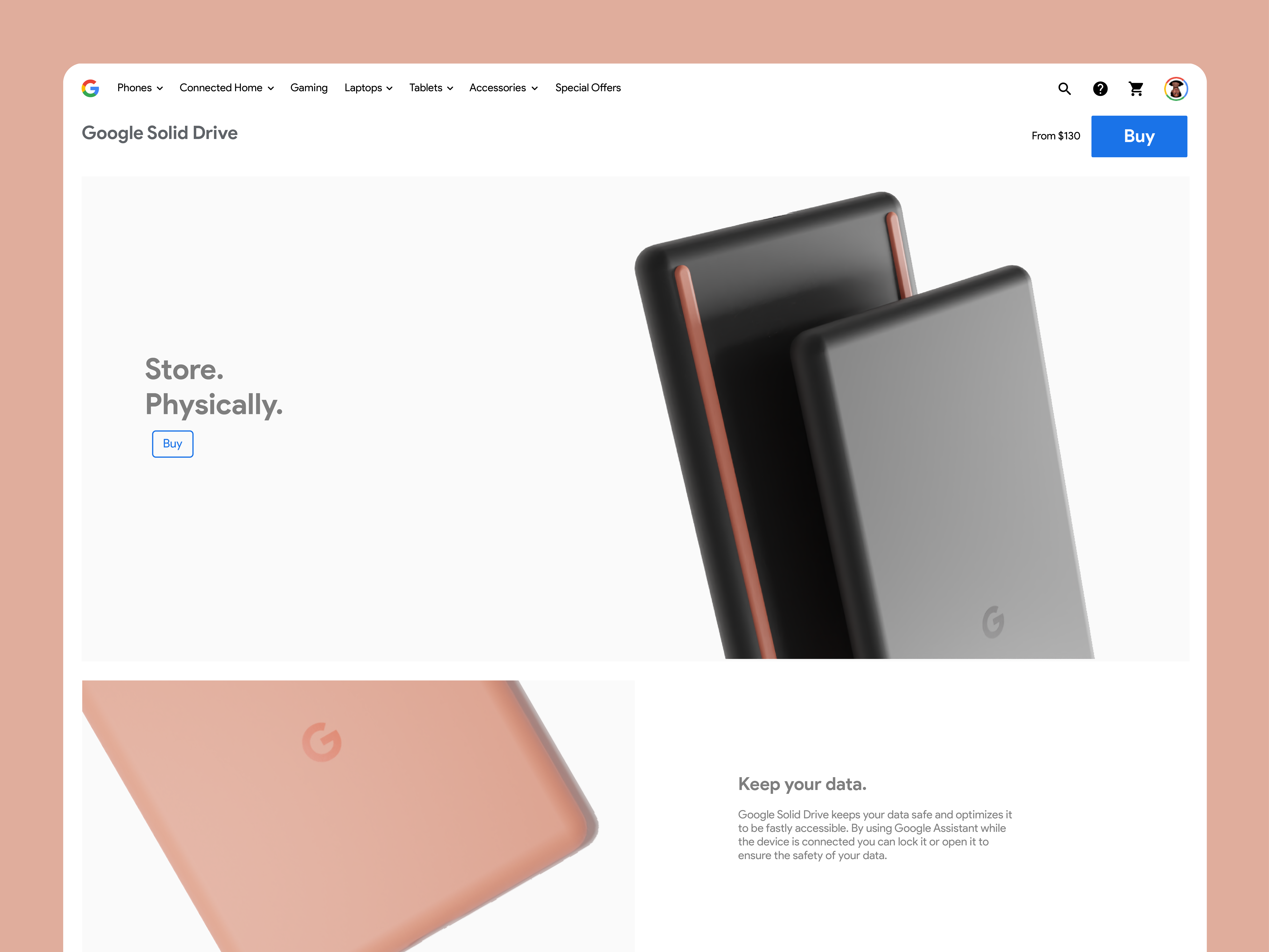 Example of Store Homepage UI (In progress)