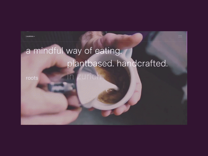 roots - Preloader animation cut design gif grid javascript layout motion typography ui