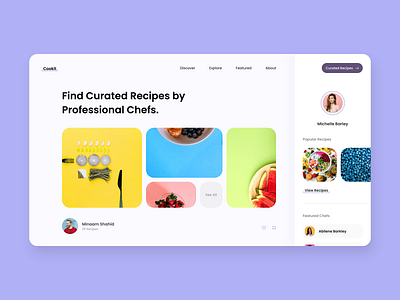 Cookit - Top Notch Recipes cooking design icon induent landing page minimal product design recipe app typography ui ux web design webdesign website website design