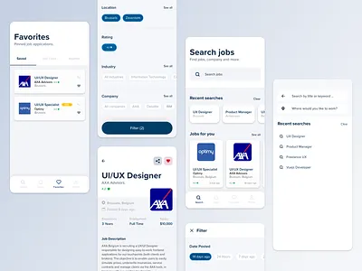 Mobile App Concept - Vacancy Application, UI/UX Redesign app concept design design filters marketing mobile app mobile app design redesign trendy ui ui design user experience design vacancy