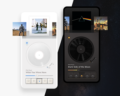 Retro Music Player App Concept app dark mode light mode mobile music music app music application music player music player ui neumorphism player player ui retro