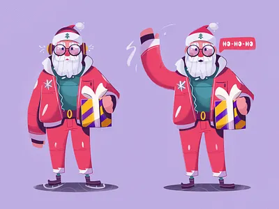 Happy Holidays! art cartoon character christmas design flat funny gift happy holidays happy new year illustration merry xmas santa santa claus vector xmas