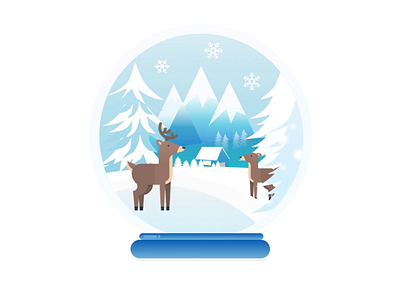 Joy to the Wonderland animation christmas christmas tree deers graphic design holidays illustration motion design snow snow globe snow mountain snowflake winter wonderland