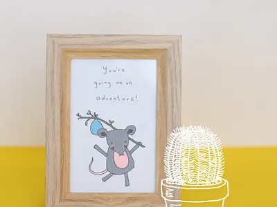 Product Photo - Greeting Card - Copyright cactus cute design digital greeting card illustrated photo illustration line line drawing minimal mouse naive new zealand photoshop playful product photo swedish sweet whimsical