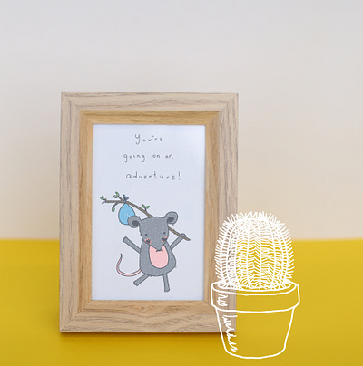 Product Photo - Greeting Card - Copyright cactus cute design digital greeting card illustrated photo illustration line line drawing minimal mouse naive new zealand photoshop playful product photo swedish sweet whimsical