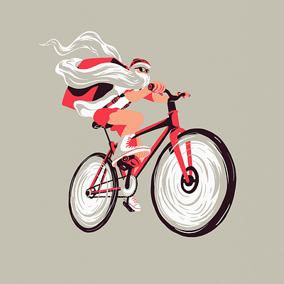 Christmas Greeting 2d beard bicycle bike character characterdesign converse delivery delivery app fast illustration procreate procreateapp santa santaclaus