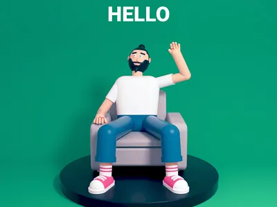 Hello! 3d aftereffects animation character characterdesign cinema4d design loop octane typogaphy