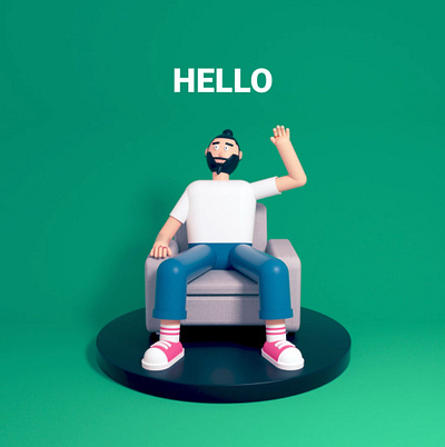 Hello! 3d aftereffects animation character characterdesign cinema4d design loop octane typogaphy
