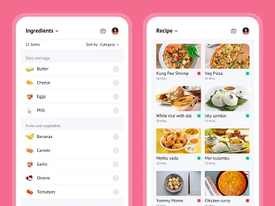 Food receipe sharing app app app design bala ux clean dashboard ui design food food and drink food app minimal mobile ui ux
