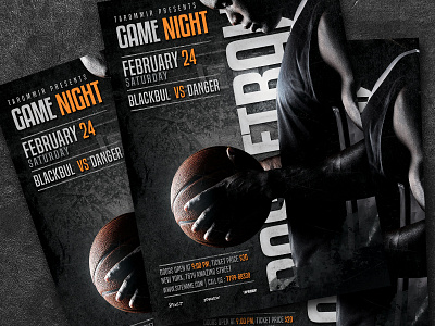 Basketball Game Night Flyer basketball basketball flyer championship college competition court event flyer game graphic league match orange playoffs poster slam dunk sport sport flyer