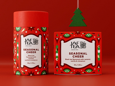 Season's Greetings christmas gift packaging pattern tea xmas