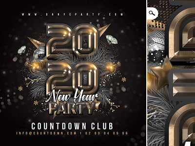 New Year Party Nye Flyer 2020 celebration classy club countdown flyer holidays new year nye party print wish