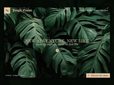 Jungle Cruise cruise forest green theme green ui jungle jungle cruise jungle ui leaves nature safari web design web ux webpage website ui