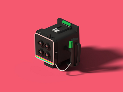 Polaroid Miniportrait 402 3d blender blender 3d camera illustration isometric isometric art polaroid