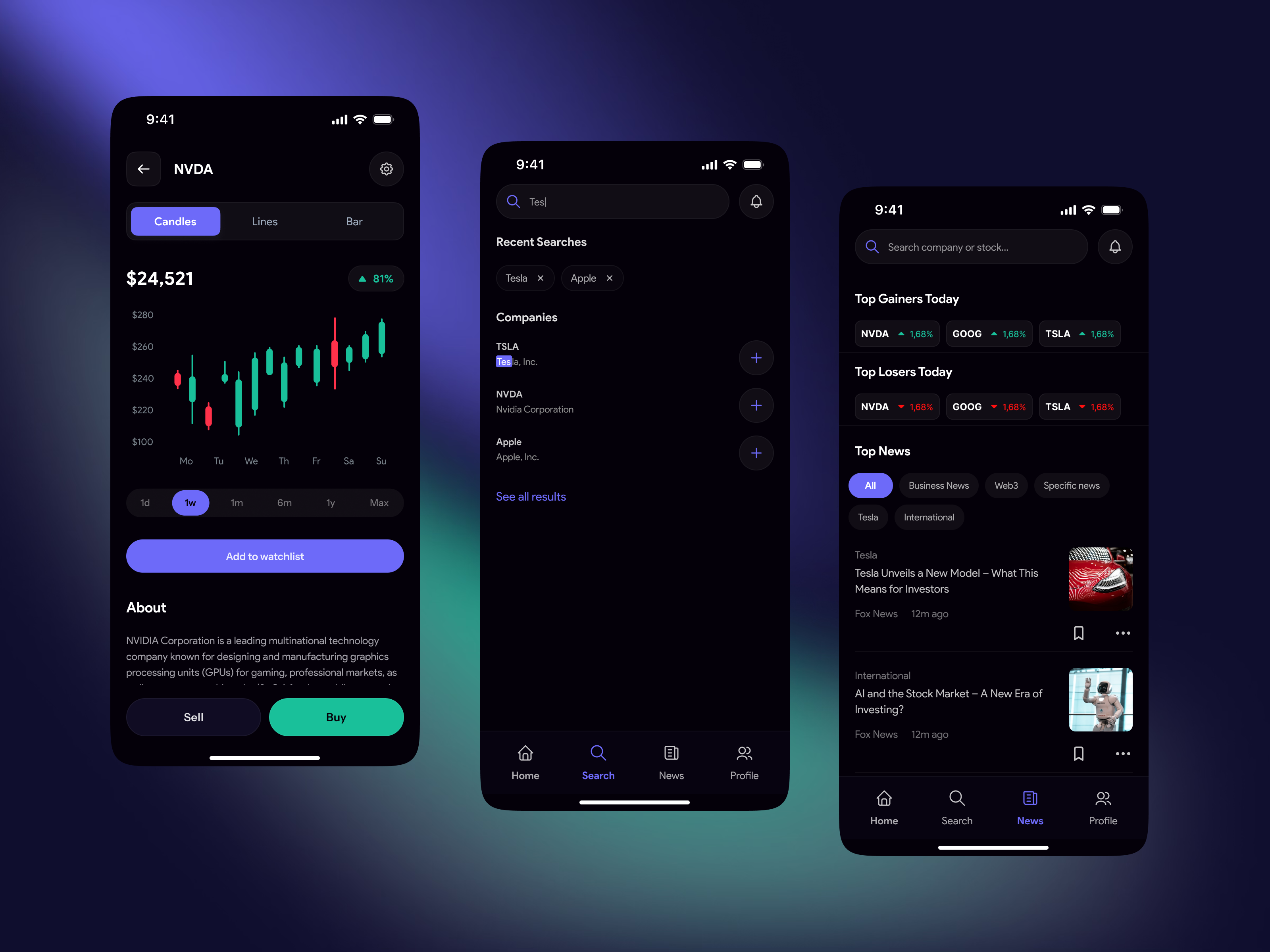 Example of Mobile App Redesign (Max. 3 Screens)