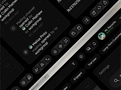 Component Showcase (no context) #005 branding buttons clean components concept crm dark mode flat idea minimal modern navbar navigation sketch toolbar ui