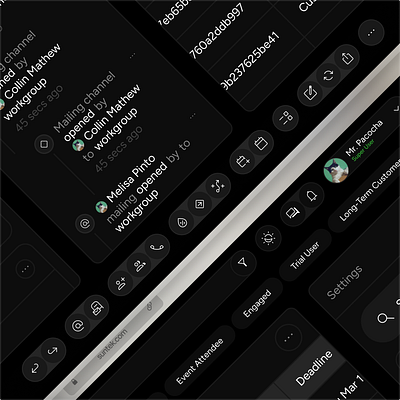 Component Showcase (no context) #005 branding buttons clean components concept crm dark mode flat idea minimal modern navbar navigation sketch toolbar ui