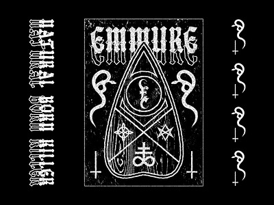 Emmure apparel apparel design band band merch clothing cult design emmure illustration merch occult ouija planchette snake texture vector