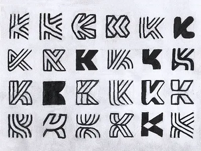 K Letter Exploration 2d branding design flat icon k letter letterfrom logo logotype mark minimal monogram negative space process sign sketch symbol typogaphy vector