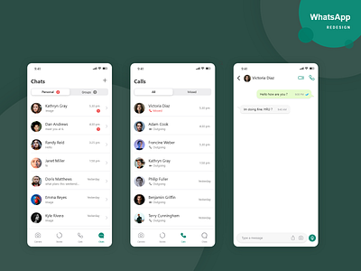 Whatsapp - Redesign app design minimal typography ui ux