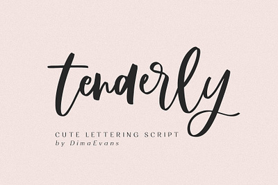 Tenderly - Handwritten Script Font branding calligraphy calligraphy font design elegant font font font design fonts graphic design hand drawn handmade handwriting handwriting font handwritten font logo font playful font script script font typeface typefaces