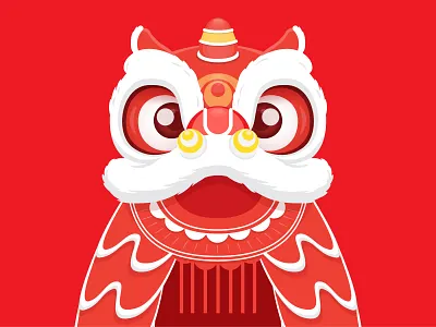 Lion Dance - Lân asian lion flat illustration illustration lion dance lion dance illustration lion head lunar new year lunar new year illustration lunar new year packaging lân múa lân nguyentantai packaging symetric tet tet illustration